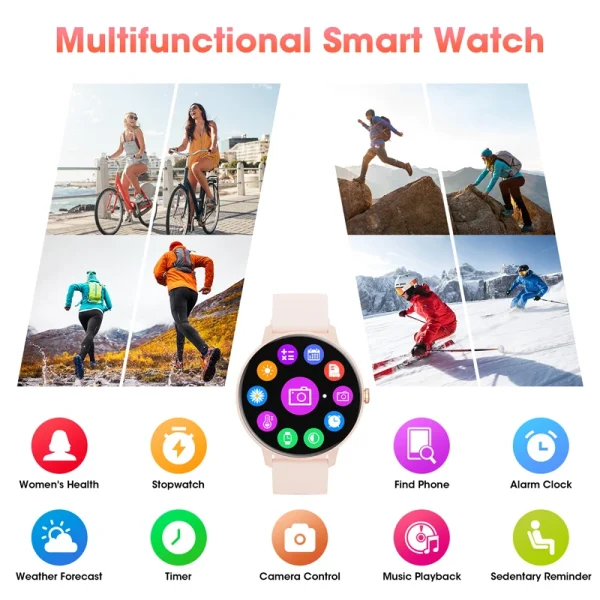 Reloj inteligente para mujer Bluetooth llamada 1,39 pantalla táctil relojes inteligentes para hombres monitoreo de saludIP67 Fitness impermeable