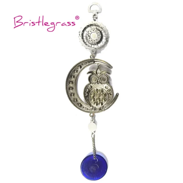amuleto turco azul mal de ojo, Luna, búho, amuleto de la suerte, colgante de pared, péndulo, protección de bendición, regalo, decoración del hogar