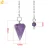 Colgante Péndulo con Piedra Natural para Hombre y Mujer, Collar con Cristal Curativo de Pequeño Tamaño, cuarzos piedras naturales , pendulo adivinacion , piedras semipreciosas naturales F366