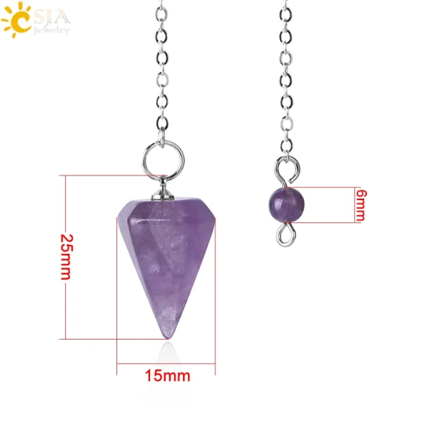 Colgante Péndulo con Piedra Natural para Hombre y Mujer, Collar con Cristal Curativo de Pequeño Tamaño, cuarzos piedras naturales , pendulo adivinacion , piedras semipreciosas naturales F366