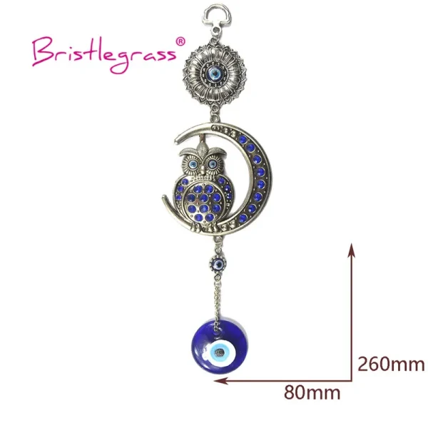 amuleto turco azul mal de ojo, Luna, búho, amuleto de la suerte, colgante de pared, péndulo, protección de bendición, regalo, decoración del hogar