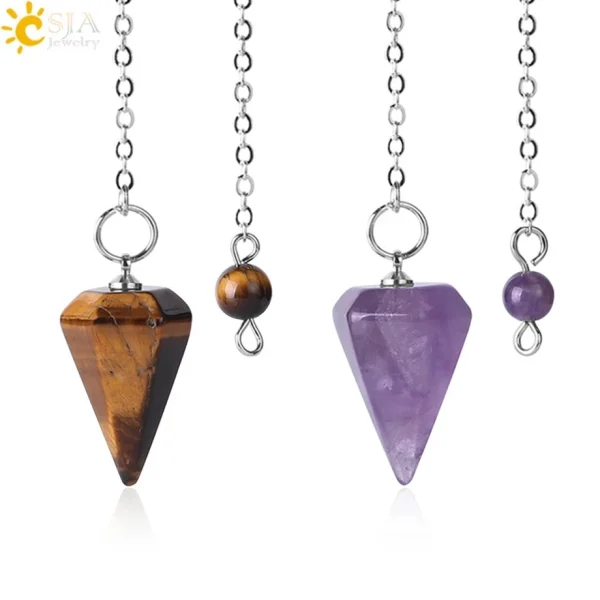 Colgante Péndulo con Piedra Natural para Hombre y Mujer, Collar con Cristal Curativo de Pequeño Tamaño, cuarzos piedras naturales , pendulo adivinacion , piedras semipreciosas naturales F366