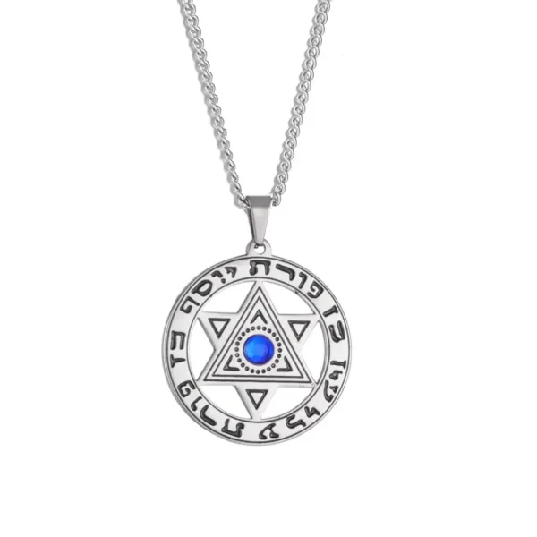 My Shape Collar con colgante de cristal de Estrella de David para hombres y mujeres, amuleto de Talismán hebreo, joyería judía de acero inoxidable de supernaturaleza