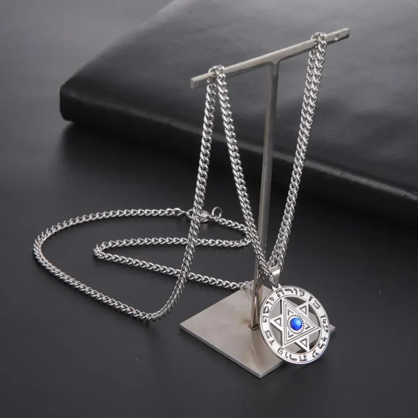 My Shape Collar con colgante de cristal de Estrella de David para hombres y mujeres, amuleto de Talismán hebreo, joyería judía de acero inoxidable de supernaturaleza