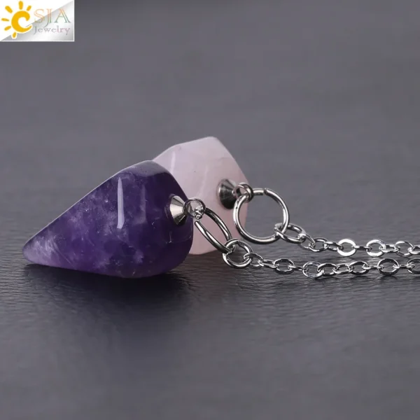 Colgante Péndulo con Piedra Natural para Hombre y Mujer, Collar con Cristal Curativo de Pequeño Tamaño, cuarzos piedras naturales , pendulo adivinacion , piedras semipreciosas naturales F366