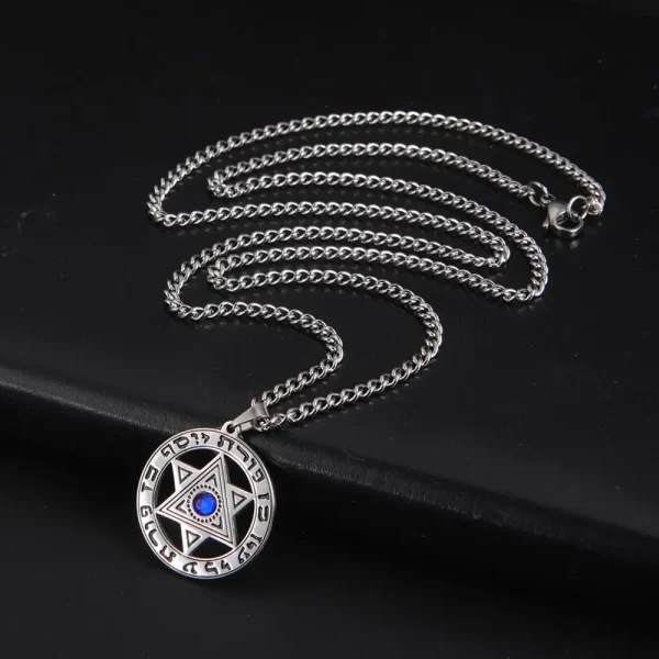 My Shape Collar con colgante de cristal de Estrella de David para hombres y mujeres, amuleto de Talismán hebreo, joyería judía de acero inoxidable de supernaturaleza