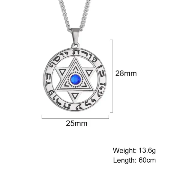 My Shape Collar con colgante de cristal de Estrella de David para hombres y mujeres, amuleto de Talismán hebreo, joyería judía de acero inoxidable de supernaturaleza