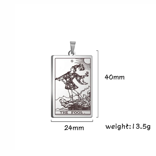 Dawapara-colgantes de Tarot de acero inoxidable para collar, llavero, cartas de Tarot, dijes para fabricación de joyas, accesorios de amuleto Vintage