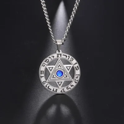 My Shape Collar con colgante de cristal de Estrella de David para hombres y mujeres, amuleto de Talismán hebreo, joyería judía de acero inoxidable de supernaturaleza