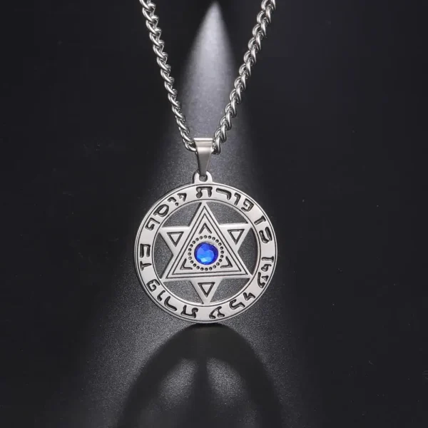 My Shape Collar con colgante de cristal de Estrella de David para hombres y mujeres, amuleto de Talismán hebreo, joyería judía de acero inoxidable de supernaturaleza