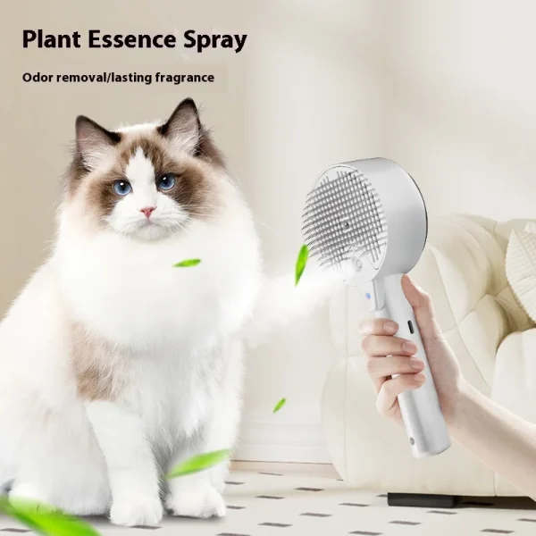 Peine para mascotas, peine de masaje en aerosol, peine para gatos, peine para perros, peine para quitar el pelo flotante, peine para depilación con un clic, peine para pulgas, limpieza para mascotas