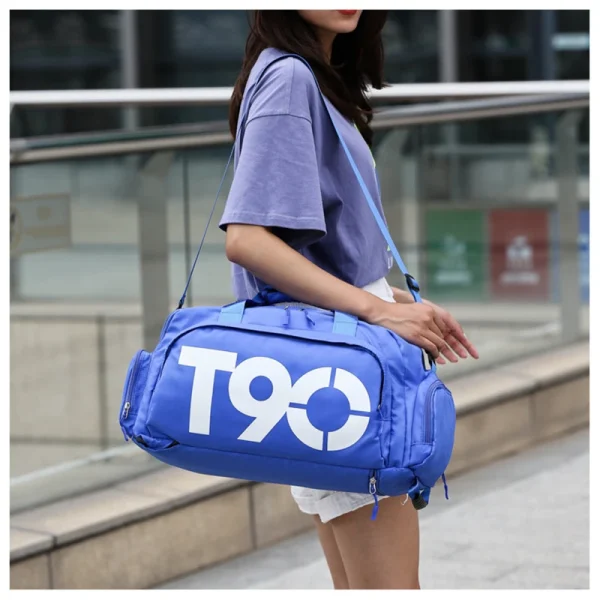 Mochila de viaje T90 para hombre y mujer, bolso de mano grande para gimnasio, Fitness, equipaje, zapato deportivo, hombro, fin de semana