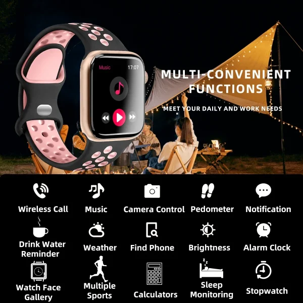 Reloj inteligente respuesta llamada mensaje música salud deporte pulsera Fitness Tracker mujeres hombres serie 8 Smartwatch para Android IOS