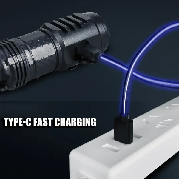 Linterna LED de alta potencia con batería integrada, recargable tipo C con Clip para bolígrafo, linterna de emergencia para acampar al aire libre