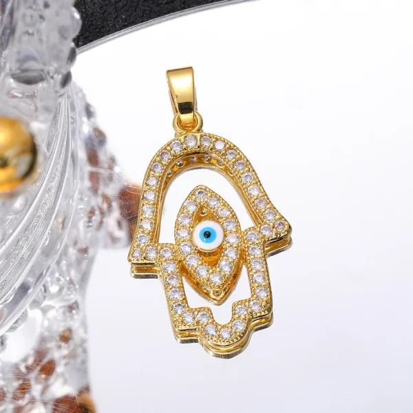 Colgante de lujo Joya DIY con circonita cúbica multicolor esmaltada, dijes griegos de mal de ojo para mujer, hechos a mano, joyería turca.