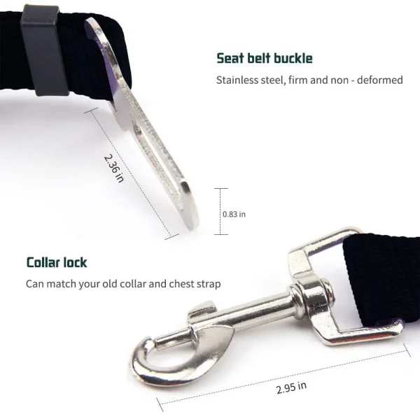 Cinturón de seguridad ajustable para coche, gato, perro, asiento para mascotas, arnés para vehículo, Clip de plomo, palanca de seguridad, collares de tracción para perros, accesorios para perros