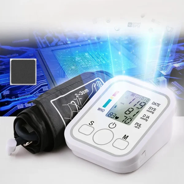 Tonómetro portátil Digital, tensiómetro, Monitor de frecuencia cardíaca, presión arterial del brazo, equipo de BP, automático, médico profesional