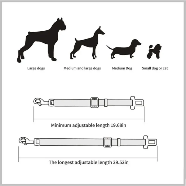 Cinturón de seguridad ajustable para coche, gato, perro, asiento para mascotas, arnés para vehículo, Clip de plomo, palanca de seguridad, collares de tracción para perros, accesorios para perros