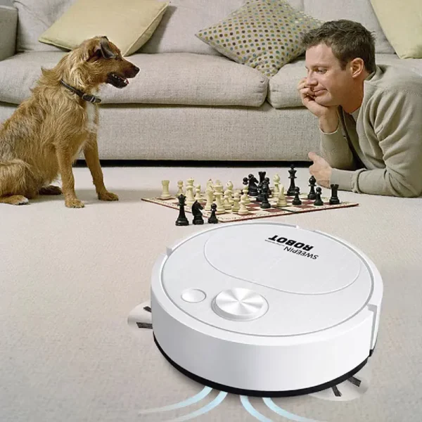Robot aspirador 3 en 1 con USB para el hogar y la Oficina, aspiradora inteligente inalámbrica de 1500Pa, para barrer y barrer el suelo, novedad