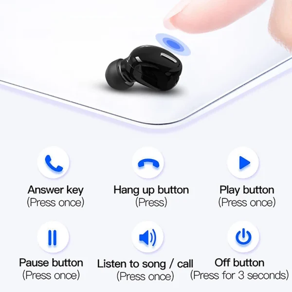X9 auriculares inalámbricos Bluetooth 5,0 auriculares con micrófono en la oreja deportes impermeables TWS auriculares Bluetooth manos libres auriculares individuales