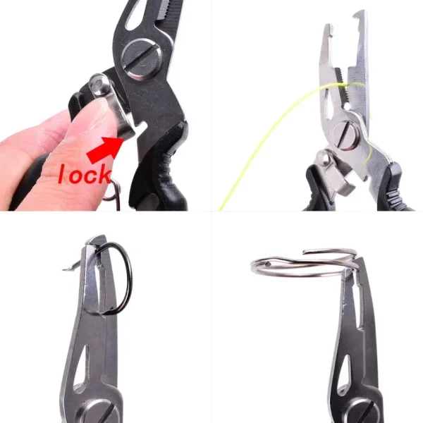 Alicates de pesca multifunción, herramientas, accesorios para productos, aparejos de invierno, alicates, tornillo de banco, tijeras para tejer moscas, juego de trenzas, pinzas para pescado
