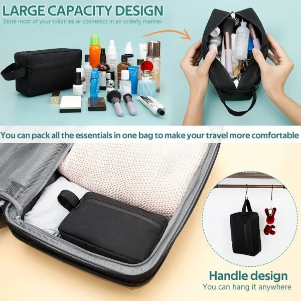 Bolsa de aseo de viaje para hombre y mujer, bolsas de almacenamiento plegables, cosméticos, cepillos, herramientas, bolsa de almacenamiento, accesorios de viaje portátiles, bolsa de almacenamiento