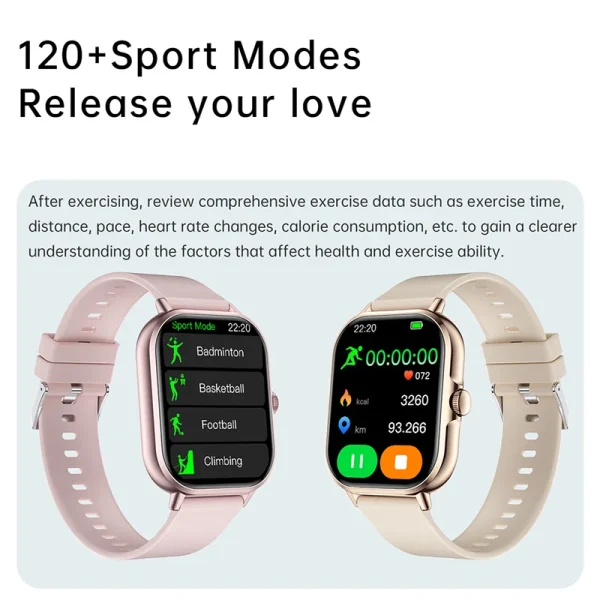 2025 2.01 ''reloj inteligente Bluetooth llamada reproducir música Smartwatch Fitness reloj deporte relojes impermeables para hombres mujeres iPhone Android