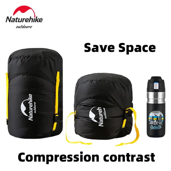 Bolsa de compresión Naturehike para saco de dormir de 3-4kg, saco de almacenamiento de accesorios portátiles de viaje multifuncional a prueba de salpicaduras para acampar