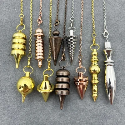 Péndulo colgante de Metal de latón de cobre 100% para adivinación, curación de Reiki, péndulos Isis egipcios profesionales, cono, pendulo radiestesia adivinacion pendulo hebreo cobre orijinal con testigos osiris A001