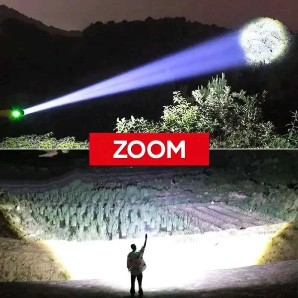 Linternas LED de alta potencia con batería integrada, recargable por USB, luz de mano fuerte, lámpara de antorcha multifuncional para Camping de emergencia