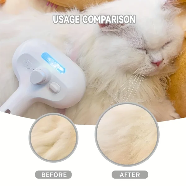 Peine para el pelo en aerosol para mascotas, cepillo de limpieza para quitar el pelo de mascotas, accesorios para el cuidado de gatos y perros, herramientas, peine humidificador de niebla de agua para desmastar