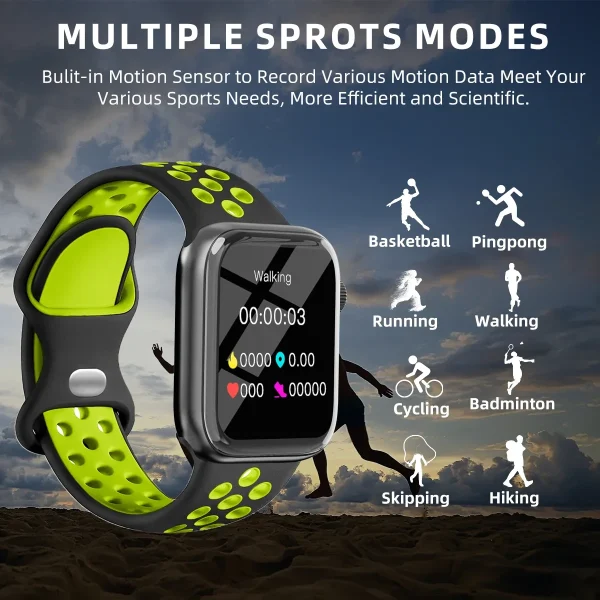Reloj inteligente respuesta llamada mensaje música salud deporte pulsera Fitness Tracker mujeres hombres serie 8 Smartwatch para Android IOS