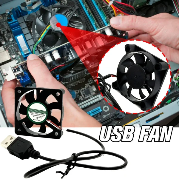 Ventilador de refrigeración sin escobillas de 5V, ventilador USB, caja de ordenador, Enfriador de 2500RPM, radiador de CPU PBT impregnado por aceite, ventilador USB, dispositivos USB para PC
