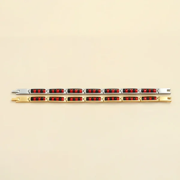 CARLIDANA última nueva tendencia joyería de acero inoxidable Color rojo y negro pulsera de cuentas Orula brazalete de amuleto de la suerte Unisex para mujer