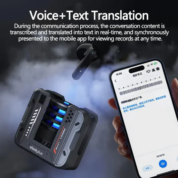 Lenovo LP49 AI auriculares de traducción inalámbricos Bluetooth 5,4 reducción de ruido llamada HD auriculares Oficina viaje traducción en tiempo Real