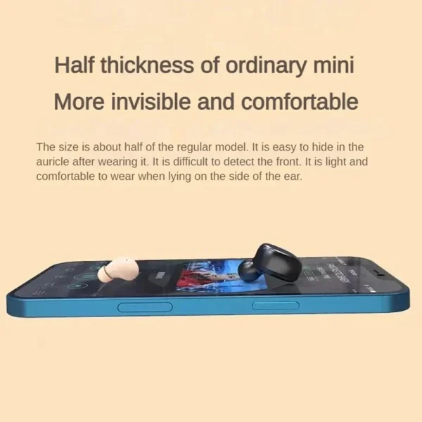 Mini auriculares inalámbricos bluetooth 5,3, auriculares pequeños para dormir, trabajo, deportes, auriculares invisibles HD HIFI, auriculares de calidad de sonido de graves
