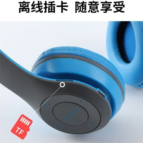 Auriculares inalámbricos auriculares HIFI plegables auriculares con cancelación de ruido con micrófono adaptador USB para iPhone juego P47 auriculares
