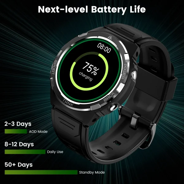 Reloj inteligente militar KOSPET TANK S1 2025 Original para hombres y mujeres AMOLED IP69K 5ATM resistente al agua 60 días de batería de largo llamada Bluetooth