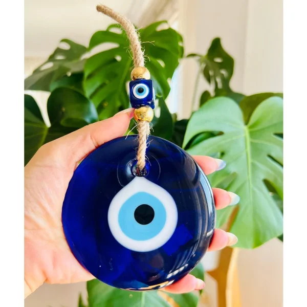 Colgante de pared de mal de ojo, abalorio de pared de ojo azul de cristal, decoración del hogar, Idea de regalo para el hogar, protección de la casa, regalo de mal de ojo turco, decoración de pared