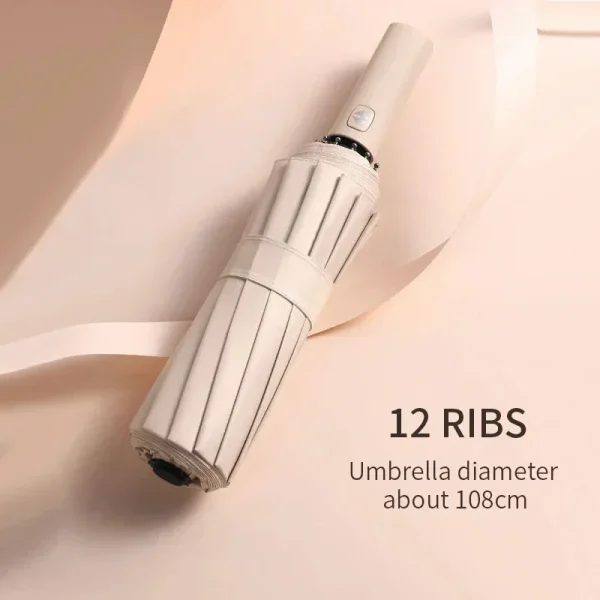 Xiaomi nuevo paraguas plegable de doble hueso totalmente automático de 24 huesos para fuerte resistencia al viento resistencia a la lluvia protección solar y UV