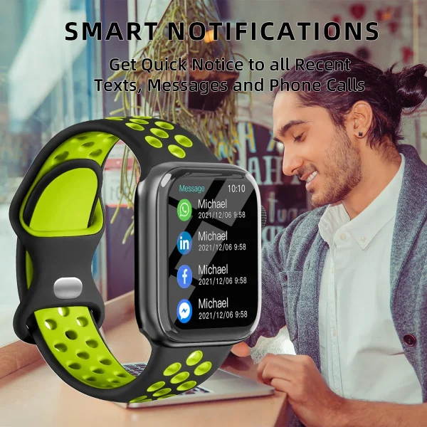 Reloj inteligente respuesta llamada mensaje música salud deporte pulsera Fitness Tracker mujeres hombres serie 8 Smartwatch para Android IOS
