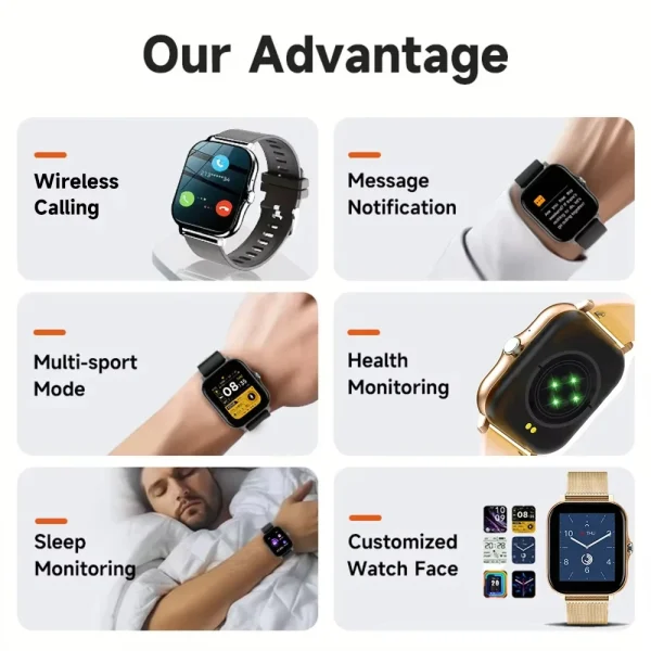 Reloj inteligente Xiaomi 2025 para hombres y mujeres, regalo con pantalla completamente táctil, relojes deportivos digitales con mensajes de Fitness, reloj de pulsera con llamada BT