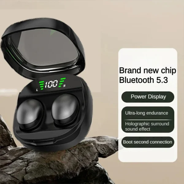 Mini auriculares inalámbricos bluetooth 5,3, auriculares pequeños para dormir, trabajo, deportes, auriculares invisibles HD HIFI, auriculares de calidad de sonido de graves