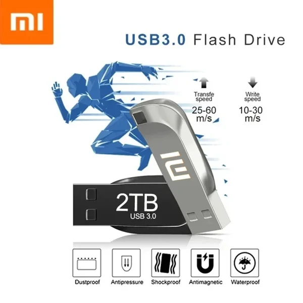 Xiaomi Flash Drives 2TB Usb 3,0 Mini Pendrive de Metal de alta velocidad 1TB 512GB Stick Unidad portátil Memoria impermeable almacenamiento U disco