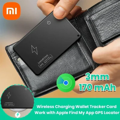 Xiaomi-tarjeta de seguimiento de billetera, carga inalámbrica, ubicación de seguimiento GPS, etiqueta inteligente para dispositivo Apple Find My Airtag, localizador de tarjetas ultrafino