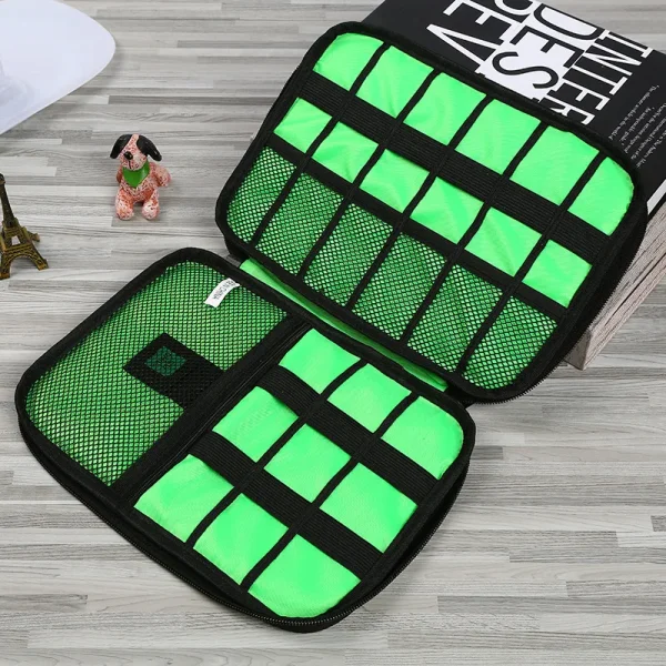 Kit de viaje al aire libre, bolsa porta cables de nailon impermeable, accesorios electrónicos, estuche de almacenamiento para unidad USB, bolsa organizadora para acampar y senderismo
