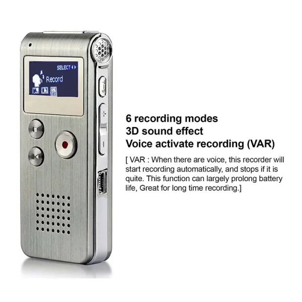 Grabadora de voz de 8GB, reproductor MP3, Mini grabadora de Audio de sonido, Mini unidad Flash USB profesional, dictáfono de grabación