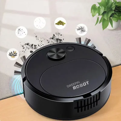 Robot aspirador 3 en 1 con USB para el hogar y la Oficina, aspiradora inteligente inalámbrica de 1500Pa, para barrer y barrer el suelo, novedad