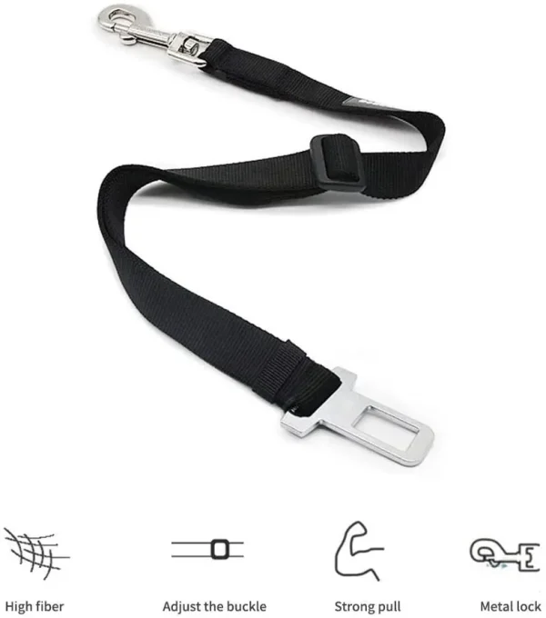 Cinturón de seguridad ajustable para coche, gato, perro, asiento para mascotas, arnés para vehículo, Clip de plomo, palanca de seguridad, collares de tracción para perros, accesorios para perros