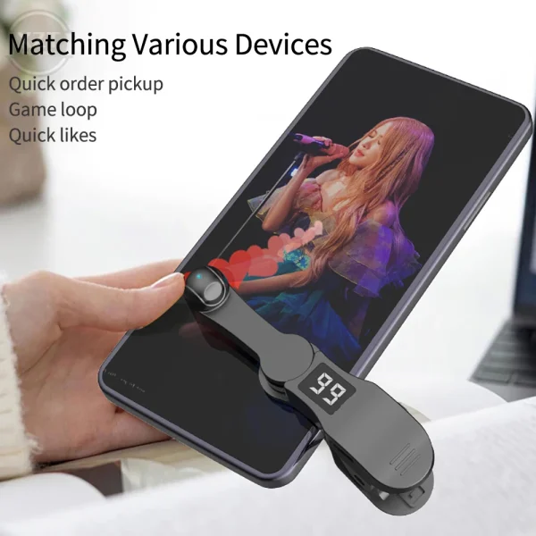Pantalla de visualización mejorada, Clicker automático para aplicación de teléfono inteligente, dispositivo de transmisión en vivo de vídeo para pantalla de juego, trípodes táctiles, Tapper